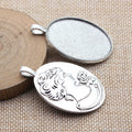 Large Oval Cabochon Settings in Two Antique Finishes view 5