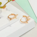 Crystal Three-Spike Huggie Earrings in Gold and Silver Tone view 4
