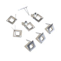 Open Square Stainless Steel Earring Posts in Gold and Silver Tones view 2