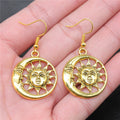 Sun and Moon Cutout Drop Earrings in Two Metal Finishes view 4