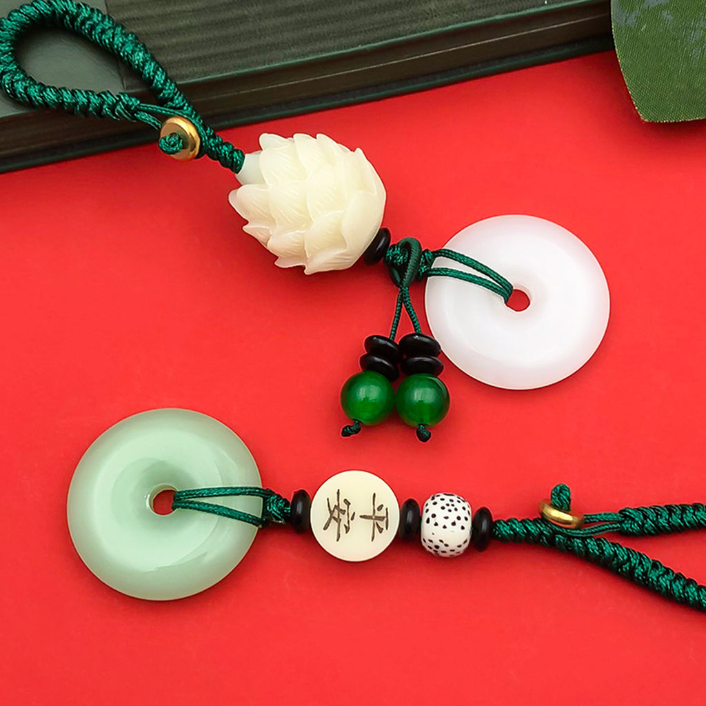 Zinc Alloy Bodhi Lotus Peace Buckle charm pendant for car keychain bag charm making