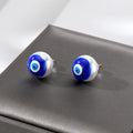 Pearl Effect Round Evil Eye Stud Earrings in Six Colors view 7