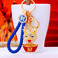 Jeweled Ingot Dragon Keychains with Cord Sets and Loose Heart Loops view 4