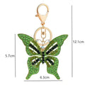 Rhinestone Butterfly Keychain Metal Crystal Wing Bag Charm view 3