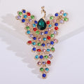 Multicolor Crystal Peacock Brooch with Long Tail Decorative Metal Pin view 4