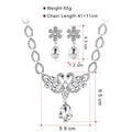 Black Silver Tone Swan Crystal Four Designs Metal Necklace view 5