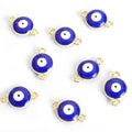Round Evil Eye Connector Charms in Nine Colors and Two Metal Tones view 12