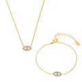 Zircon Evil Eye Necklace Bracelet Plus Satellite Bead Chains view 5