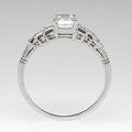 Emerald-Cut Clear Solitaire Graduated Baguette Ring Silver Tone view 4
