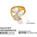 Oversized Pearl Cluster Statement Rings in Four Gold Tone Designs view 6
