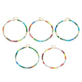 Colorful Natural Stone Rondelle Pearl Beaded Necklace 42.5+5cm view 5
