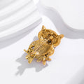 Black Gold Tone Owl Crystal Metal Brooch Pin for Jackets and Lapels view 3