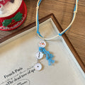 Snowman Tassel Cord Necklace - One Style Polished Decorative Design view 6