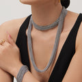 Multi Strand Layered Snake Chain Necklace And Bracelet Set view 4