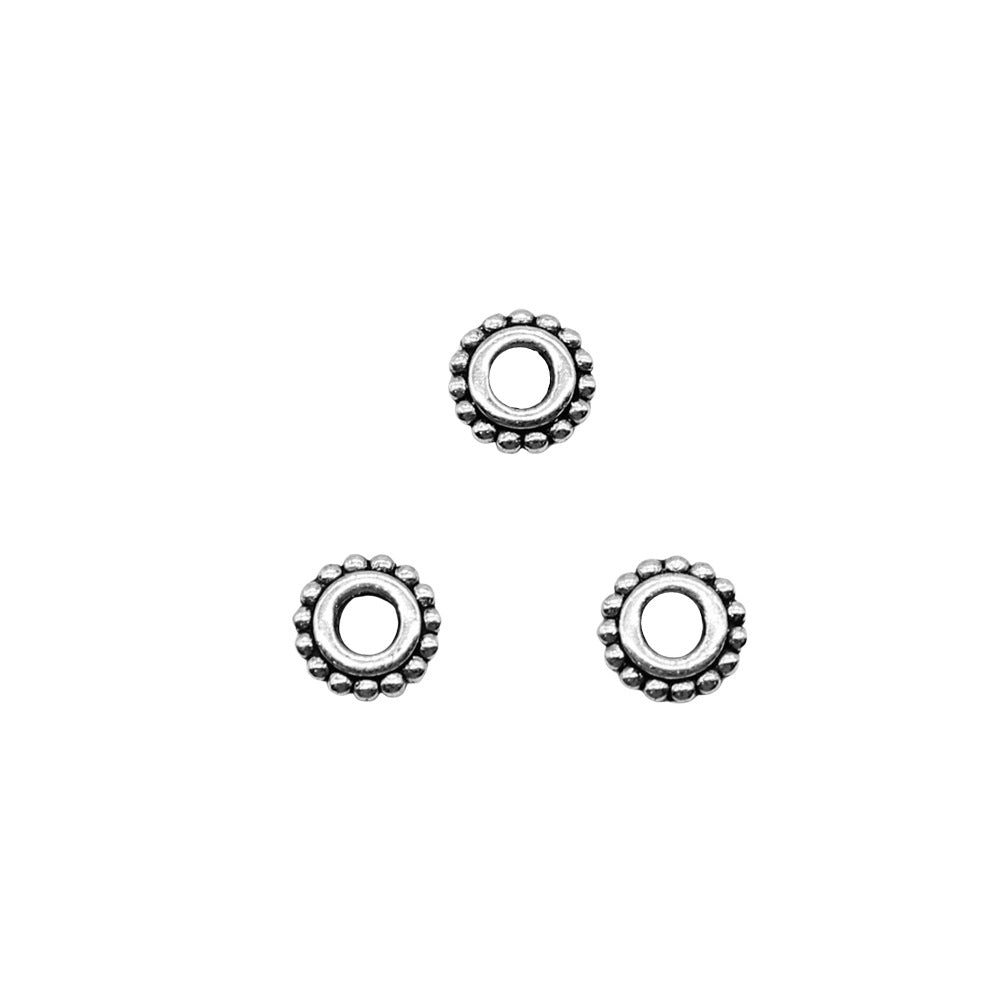 6x6mm 0.1g Multicolor Zinc Alloy Round Spacer Beads for Bracelet Necklace DIY Jewelry Making