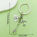 Silver-Tone Metal Airplane And Travel Charm Keychains, 10 Styles view 6