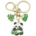 Two-Style Green Panda Rice Dumpling Double Ring Keychain Collection view 5