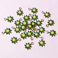 Tiny Enamel Daisy Metal Charms in Twelve Color Combinations view 10