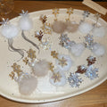 Snowflake Reindeer And Pom Pom Holiday Drop Earrings view 3