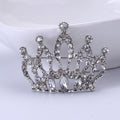 Rose Gold Silver Rhinestone Crown Brooch Two Finishes view 7