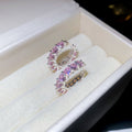 Crystal Huggie Hoop Earrings in White Purple or Pink view 8