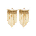 Crystal Chain Fringe Stud Earrings Decorative Jewelry view 5