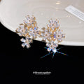 Crystal Flower and Butterfly Ear Clips in Eight Designs view 4