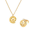 Spiral Ring and Pendant Necklace Collection in Gold and Silver Tone view 5