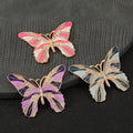 Rhinestone Butterfly Charm Pendant Enamel Wings Gold-Tone Body view 1