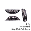 Antique Silver Metal Openwork Curved Tube Bead For Jewelry Making view 3