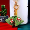 Jeweled Christmas Bell Keychains in Red Yellow and Green Single or Double Sets view 10