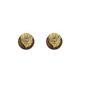 White Clear Round Gold Fleck Textured Stud Earrings view 5