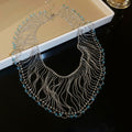 Silver Tone Draped Chain Fringe Collar Necklace Two Styles view 6