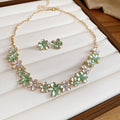 Gold Enamel Daisy Necklace and Stud Earring Color Sets view 6