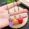 Tangerine and Strawberry Fruit Phone Strap Charms, 2 Styles view 3
