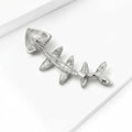 Fish Skeleton Brooch in Polished Metal for Jackets and Scarves view 3