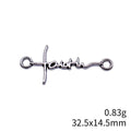 Antique Silver Script Word Connector Charms in Three Styles view 5