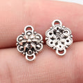Antique Silver Floral Diamond Connectors in Two Sizes view 1