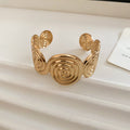 Metal Spiral Open Cuff Bracelet Silver Gold Two Tones view 7