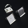 Square Cabochon Ring Settings in Bronze and Silver Tones view 7