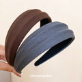 Textured Fabric Padded Wide Headband Deep Coffee Brown view 2