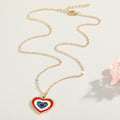 Gold Tone Layered Heart Evil Eye Pendant Necklaces in Four Colors view 5