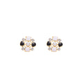 Black White Brown and Pearl Look Cluster Stud Earrings view 5