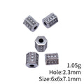 Antique Silver Geometric Barrel Spacer Bead for Jewelry Making view 3