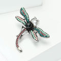 Curved Dragonfly Brooch With Pearl and Pastel Crystal Wings view 3