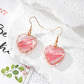 Wire Wrapped Heart Gradient Resin Drop Earrings 5 Colors view 7