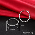White Gold Tone Marquise Crystal Oval Geometric Hoop Earrings view 4