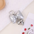 Faux Leather Bow Keychain with Heart-Shaped Lobster Clasp Charm view 8