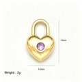 Gold Tone Chain Necklaces With Heart Clasp Birthstone Pendants view 11
