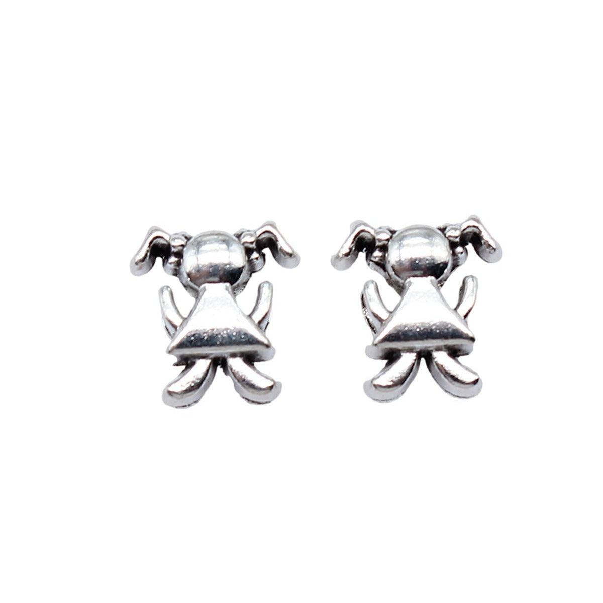 14x13mm 2.9g Antique Silver Zinc Alloy Girl Large Hole Beads for Bracelet Necklace Jewelry Making